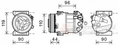 VAN WEZEL 0100k125 -  Компрессор, кондиционер